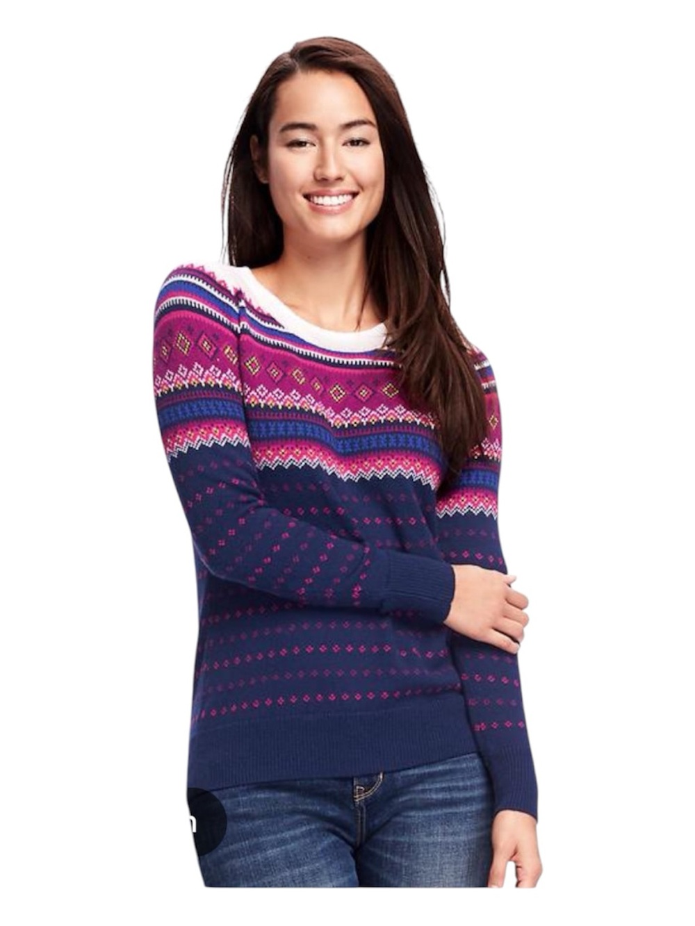 Old Navy Navy, Pink & Purple Fair Isle XS out of stock online NWOT